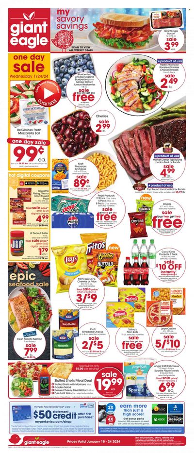 Giant Eagle (PA) Weekly Ad Flyer Specials January 18 to January 24, 2024