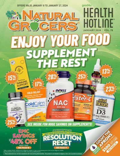 Natural Grocers Weekly Ad Flyer Specials January 8 to January 27, 2024