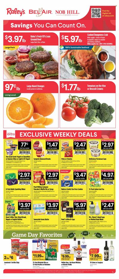 Raley's (CA, NV) Weekly Ad Flyer Specials January 10 to January 16, 2024