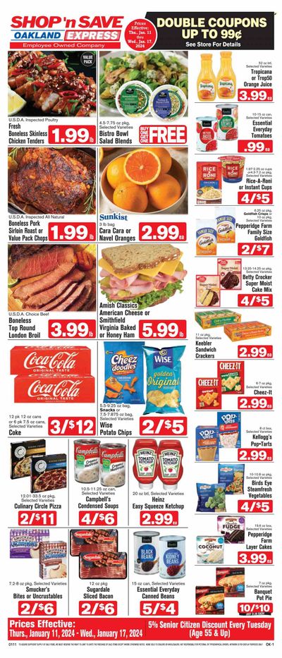 Shop ‘n Save Express (MD, PA, WV) Weekly Ad Flyer Specials January 11 to January 17, 2024