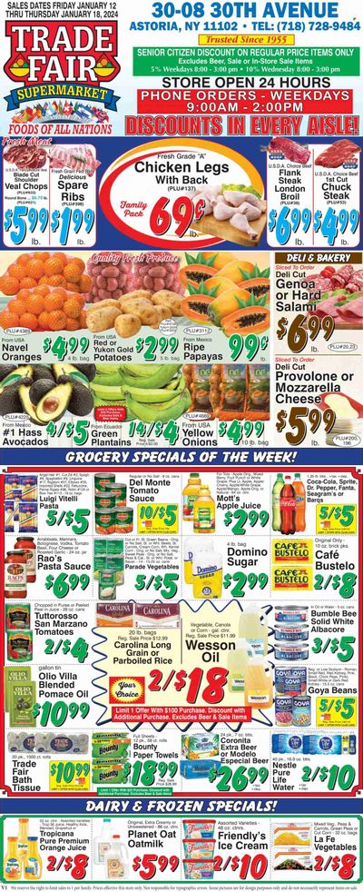 Trade Fair Supermarket (NY) Weekly Ad Flyer Specials January 12 to January 18, 2024