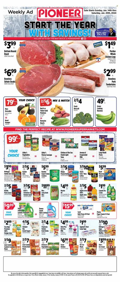 Pioneer Supermarkets (NJ, NY) Weekly Ad Flyer Specials January 14 to January 20, 2024