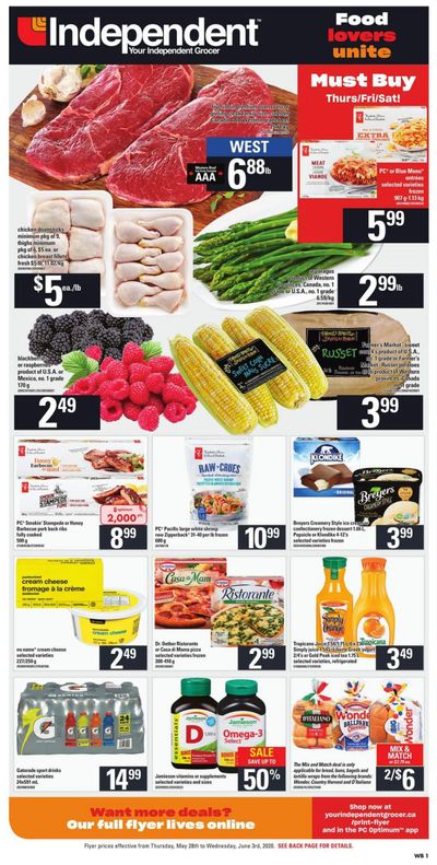 Independent Grocer (West) Flyer May 28 to June 3