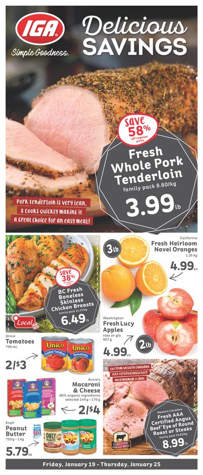 IGA Stores of BC Flyer January 19 to 25
