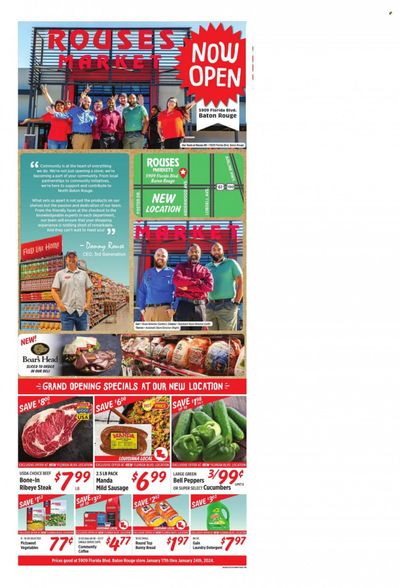 Rouses Markets (LA) Weekly Ad Flyer Specials January 17 to January 24, 2024