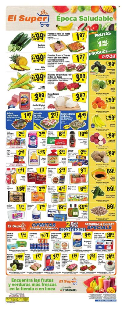 El Super (NV) Weekly Ad Flyer Specials January 17 to January 23, 2024