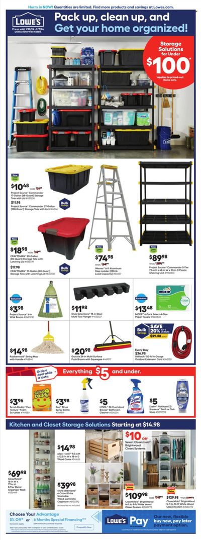Lowe's Weekly Ad Flyer Specials January 18 to February 7, 2024