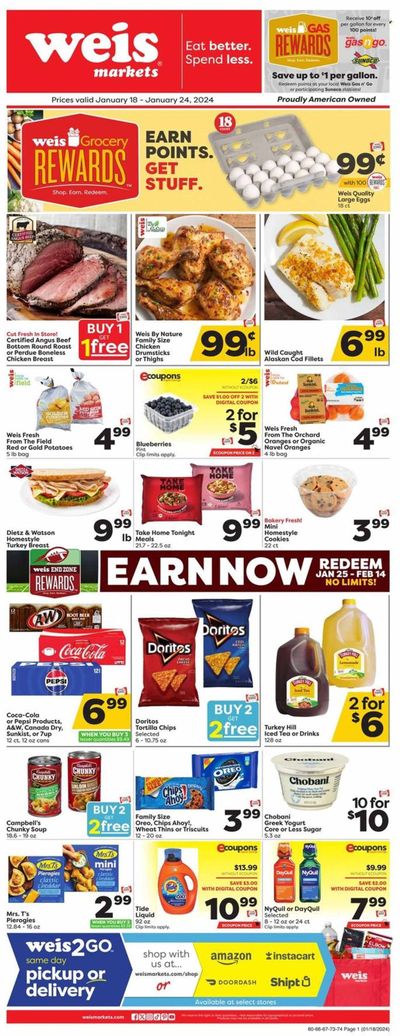 Weis (MD, NY, PA) Weekly Ad Flyer Specials January 18 to January 24, 2024