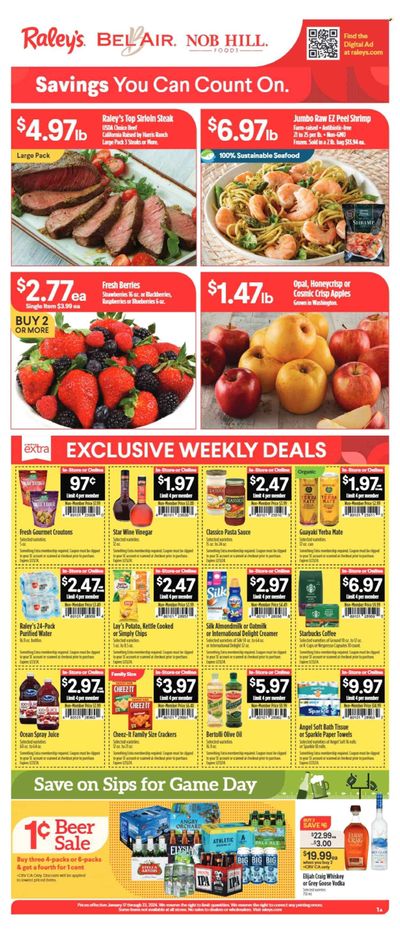 Raley's (CA, NV) Weekly Ad Flyer Specials January 17 to January 24, 2024