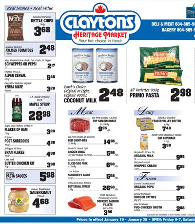 Claytons Heritage Market Flyer January 19 to 25