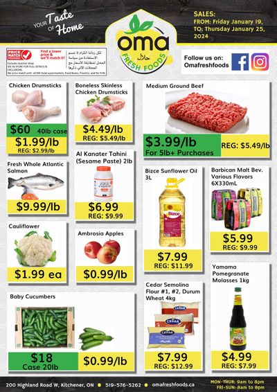 Oma Fresh Foods Flyer January 19 to 25