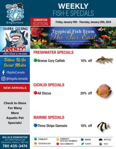 Big Al's (Edmonton) Weekly Specials January 19 to 25