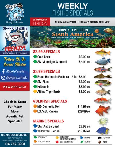 Big Al's (Scarborough) Weekly Specials January 19 to 25