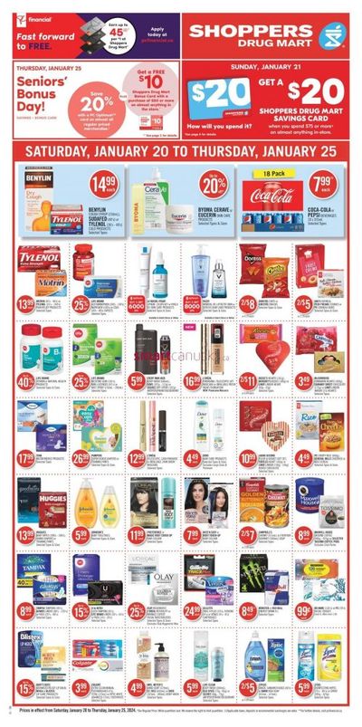 Shoppers Drug Mart Canada: 20x The PC Optimum Points January 19th & 20th, $20 Savings Card January 21st