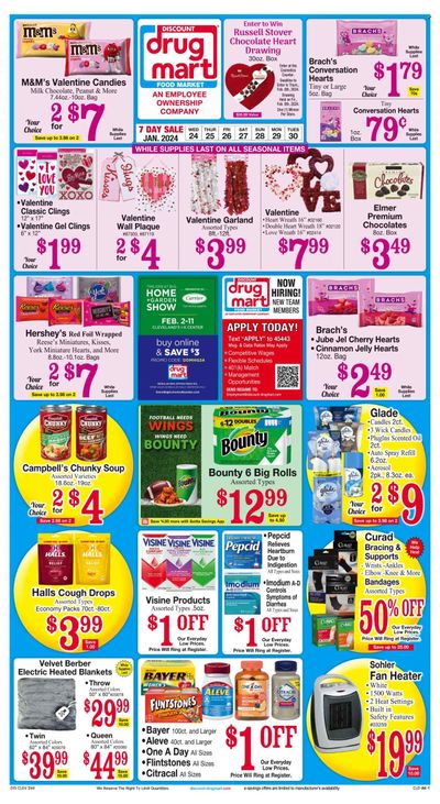 Discount Drug Mart (OH) Weekly Ad Flyer Specials January 24 to January 30, 2024