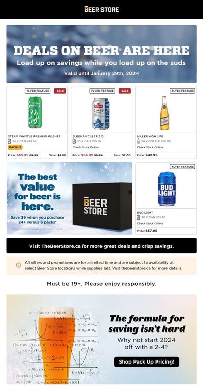 The Beer Store Flyer January 19 to 29