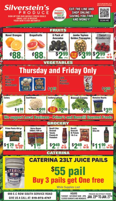 Silverstein's Produce Flyer January 23 to 27