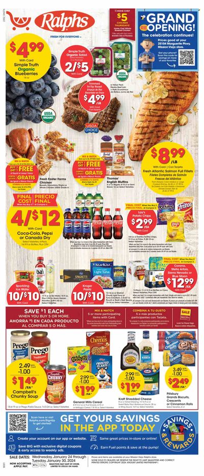 Ralphs (CA) Weekly Ad Flyer Specials January 24 to January 30, 2024