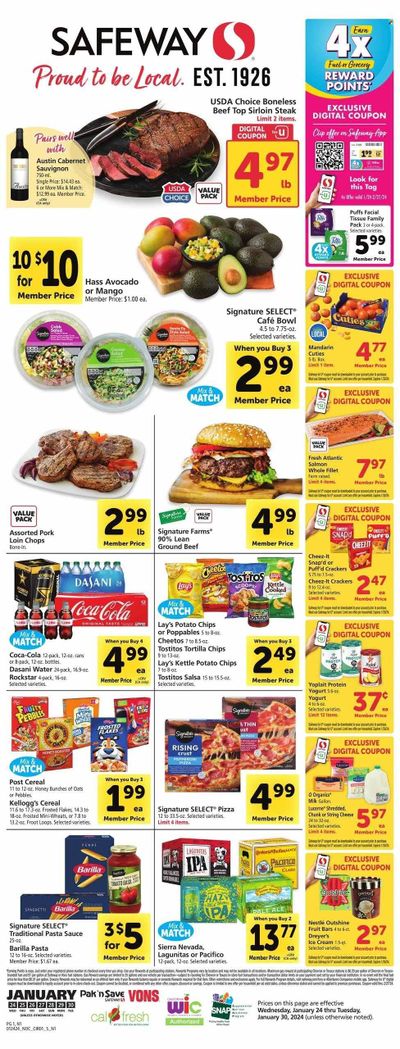 Safeway (CA) Weekly Ad Flyer Specials January 24 to January 30, 2024
