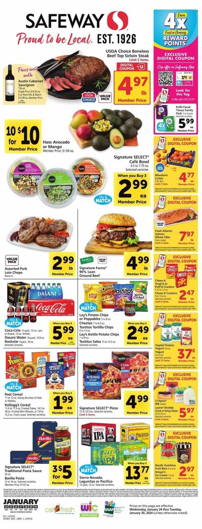 Safeway (CA) Weekly Ad Flyer Specials January 24 to January 30, 2024
