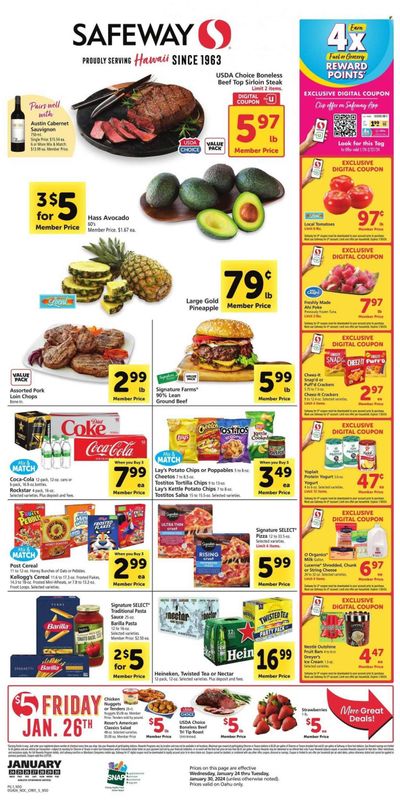 Safeway (HI) Weekly Ad Flyer Specials January 24 to January 30, 2024