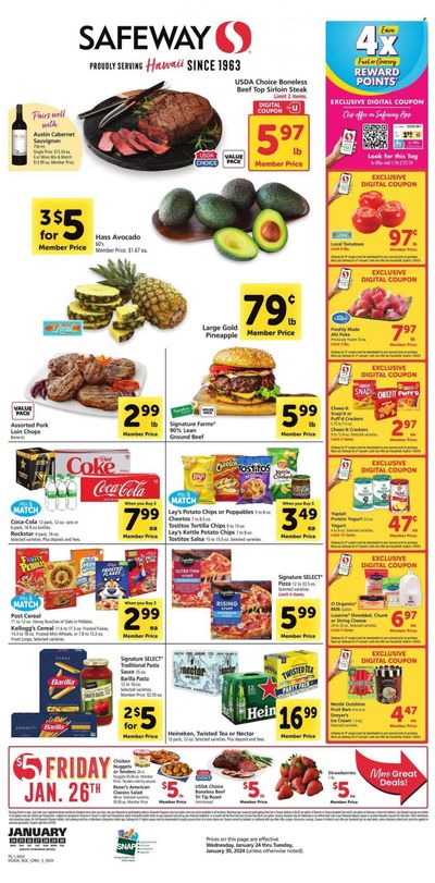Safeway (HI) Weekly Ad Flyer Specials January 24 to January 30, 2024