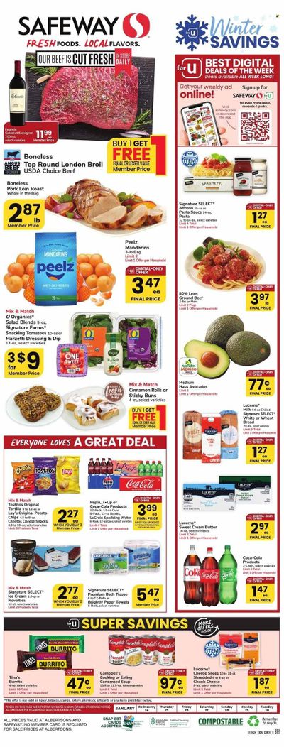 Safeway (SD) Weekly Ad Flyer Specials January 24 to January 30, 2024