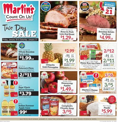 Martin’s (IN, MI) Weekly Ad Flyer Specials January 21 to January 27, 2024