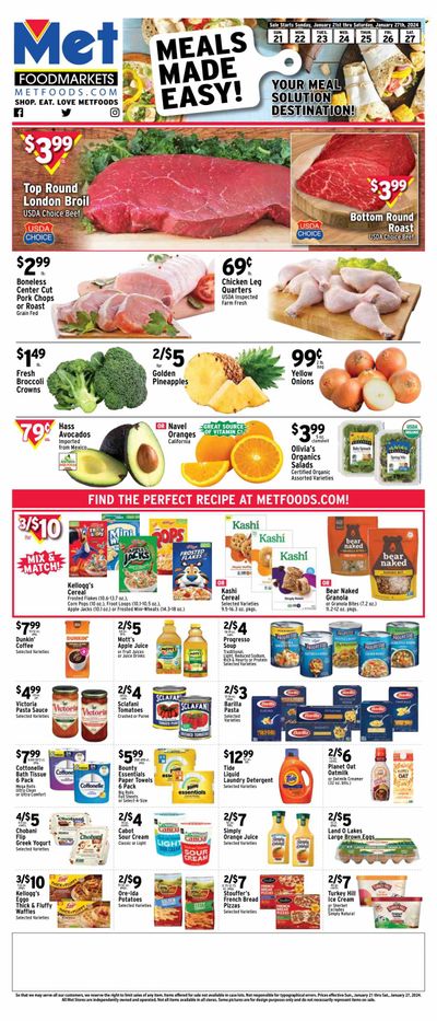 Met Foodmarkets Weekly Ad Flyer Specials January 21 to January 27, 2024