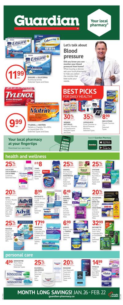 Guardian Pharmacy Monthly Flyer January 26 to February 22
