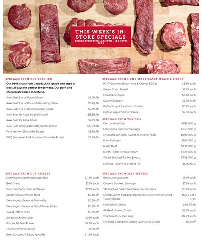 Denninger's Weekly Specials January 24 to 30