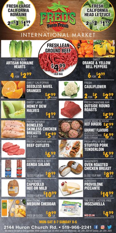 Fred's Farm Fresh Flyer January 24 to 30