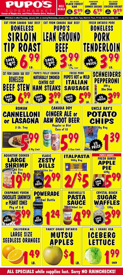 Pupo's Food Market Flyer January 25 to 31