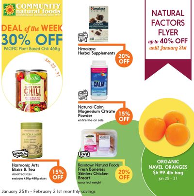 Community Natural Foods Flyer January 25 to February 21