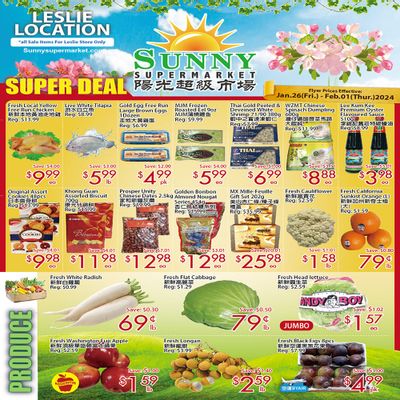 Sunny Supermarket (Leslie) Flyer January 26 to February 1