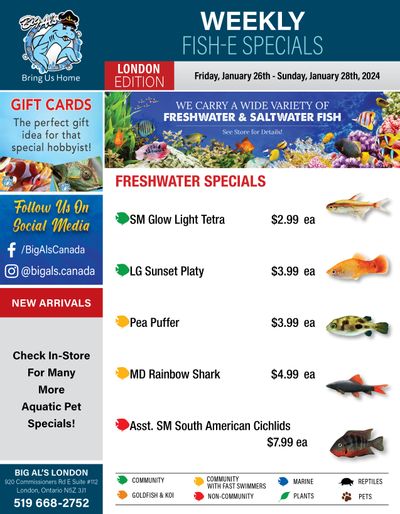 Big Al's (London) Weekend Specials January 26 to 29