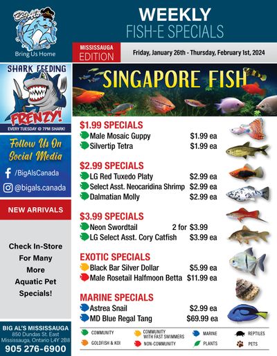 Big Al's (Mississauga) Weekly Specials January 26 to February 1