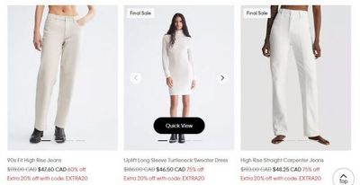 Calvin Klein Canada: Extra 50% off Sale + Extra 20% off with Promo Code