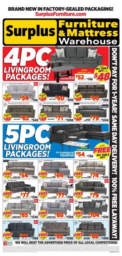 Surplus Furniture & Mattress Warehouse (Sudbury) Flyer January 29 to February 4 Surplus Furniture & Mattress Warehouse (Sudbury) Flyer January 29 to February 4