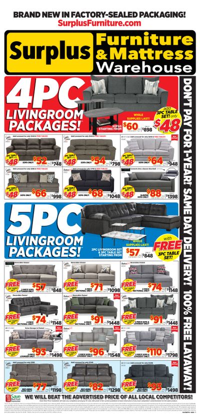Surplus Furniture & Mattress Warehouse (St. John's, Corner Brook, Grand Falls Windsor) Flyer January 29 to February 4