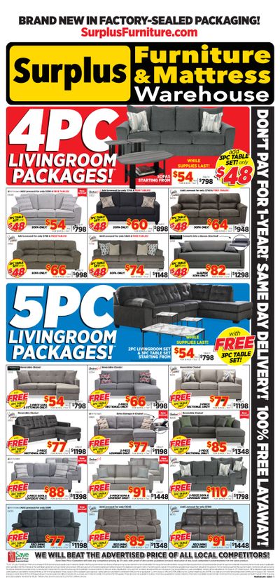 Surplus Furniture & Mattress Warehouse (Medicine Hat, Lethbridge) Flyer January 29 to February 4
