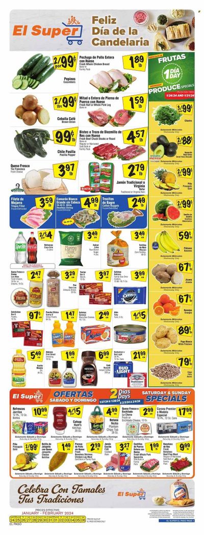 El Super (TX) Weekly Ad Flyer Specials January 24 to February 6, 2024