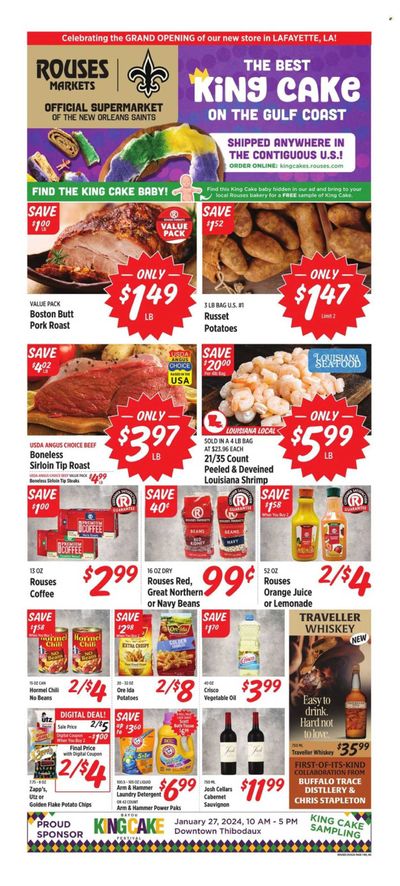 Rouses Markets (LA) Weekly Ad Flyer Specials January 24 to January 31, 2024