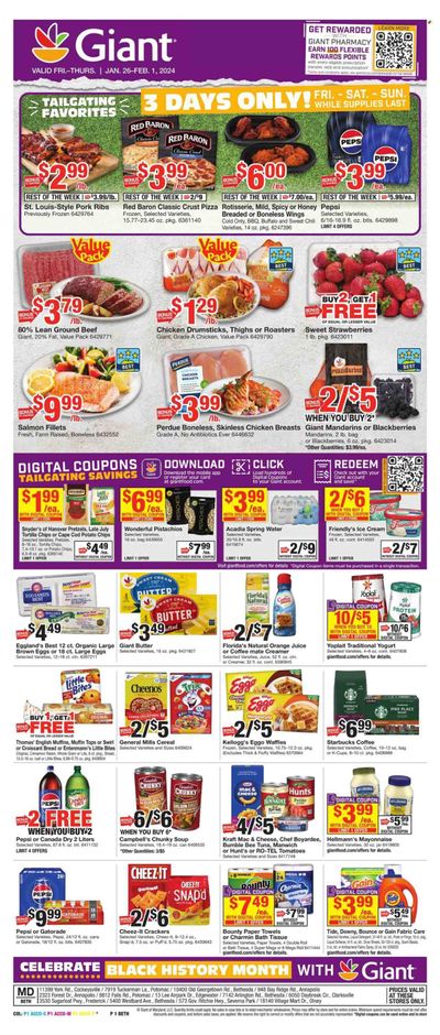 Giant Food (DE, MD, VA) Weekly Ad Flyer Specials January 26 to February 1, 2024
