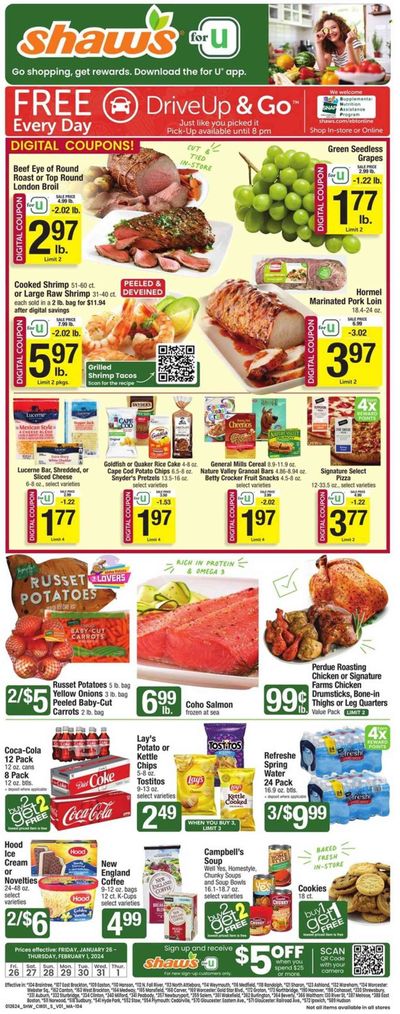 Shaw’s (MA, ME, NH, RI, VT) Weekly Ad Flyer Specials January 26 to February 1, 2024