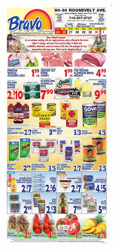 Bravo Supermarkets (CT, FL, MA, NJ, NY, PA) Weekly Ad Flyer Specials January 26 to February 1, 2024