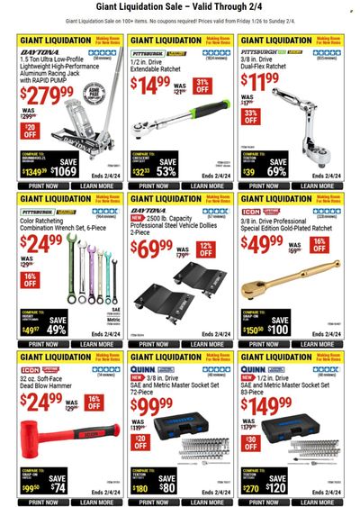 Harbor Freight Weekly Ad Flyer Specials January 26 to February 4, 2024