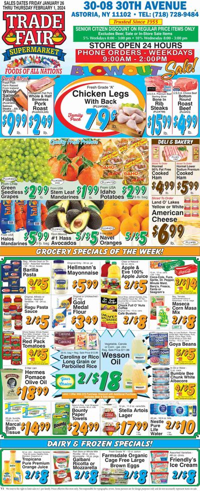 Trade Fair Supermarket (NY) Weekly Ad Flyer Specials January 26 to February 1, 2024