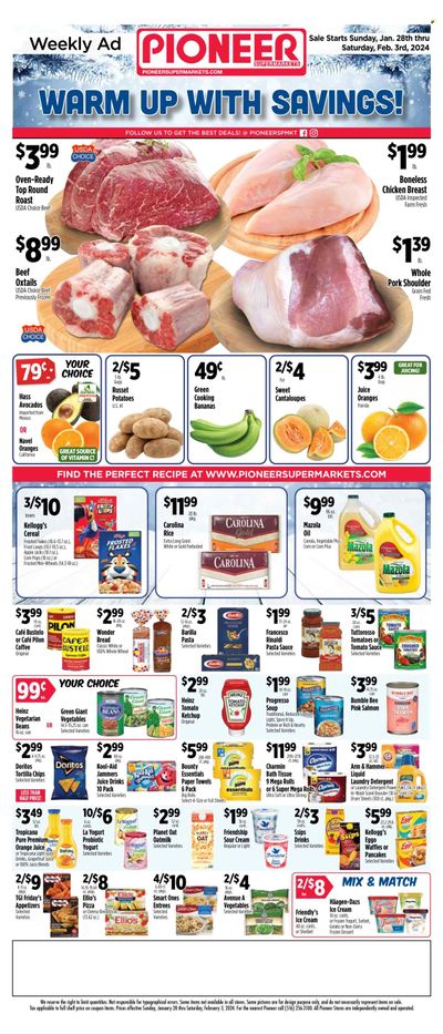 Pioneer Supermarkets (NJ, NY) Weekly Ad Flyer Specials January 28 to February 3, 2024