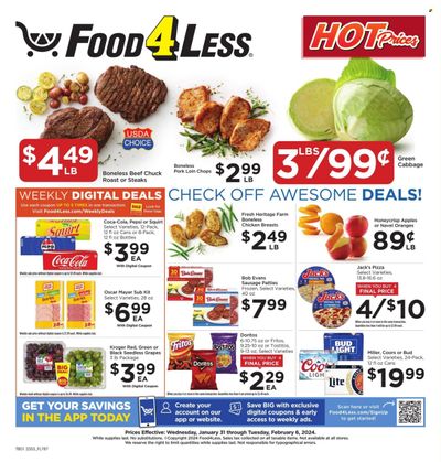 Food 4 Less (IN) Weekly Ad Flyer Specials January 31 to February 6, 2024